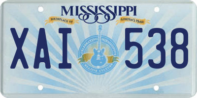 MS license plate XAI538