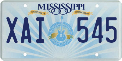 MS license plate XAI545