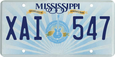 MS license plate XAI547