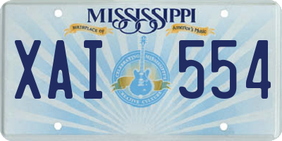 MS license plate XAI554