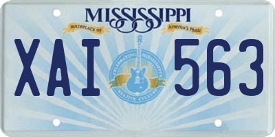 MS license plate XAI563