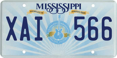 MS license plate XAI566