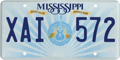 MS license plate XAI572