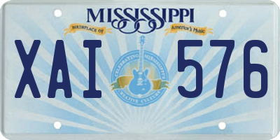 MS license plate XAI576