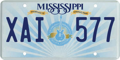 MS license plate XAI577