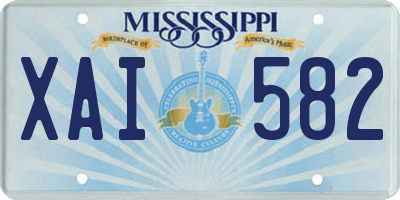 MS license plate XAI582