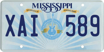 MS license plate XAI589