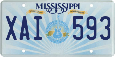 MS license plate XAI593