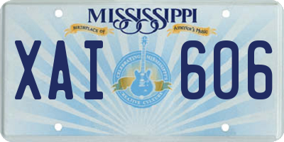 MS license plate XAI606