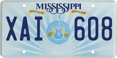 MS license plate XAI608