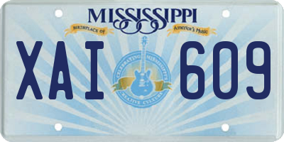 MS license plate XAI609
