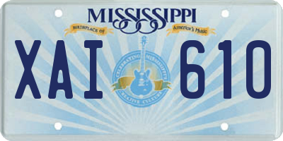 MS license plate XAI610