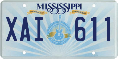 MS license plate XAI611