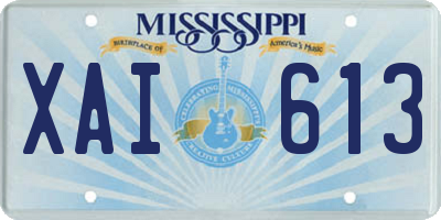 MS license plate XAI613