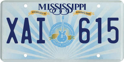 MS license plate XAI615