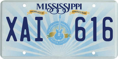 MS license plate XAI616