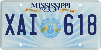 MS license plate XAI618