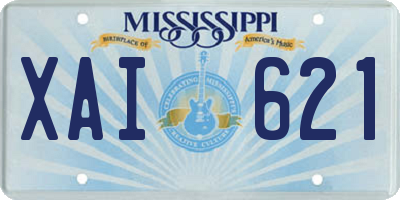 MS license plate XAI621