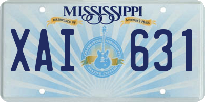 MS license plate XAI631