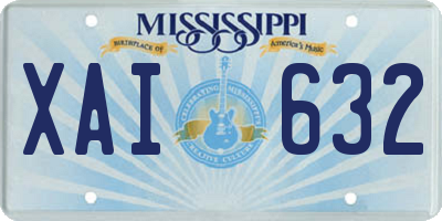 MS license plate XAI632