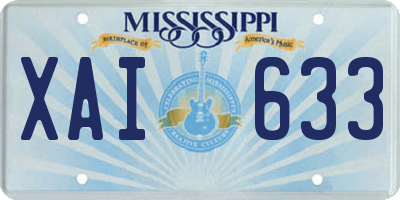 MS license plate XAI633