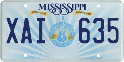 MS license plate XAI635
