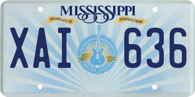 MS license plate XAI636