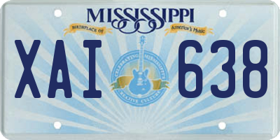 MS license plate XAI638