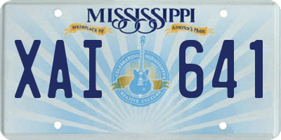 MS license plate XAI641