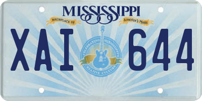 MS license plate XAI644