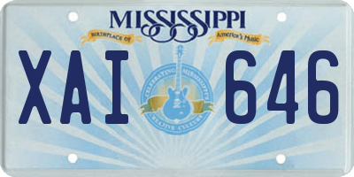 MS license plate XAI646