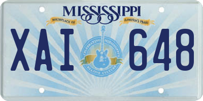 MS license plate XAI648