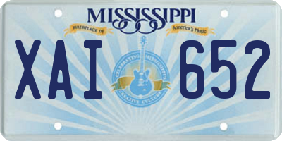 MS license plate XAI652