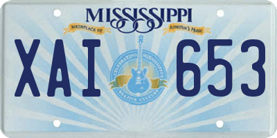 MS license plate XAI653