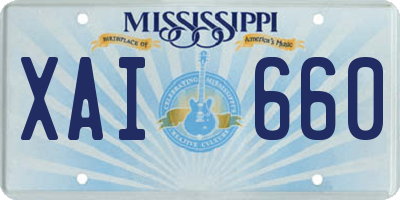 MS license plate XAI660