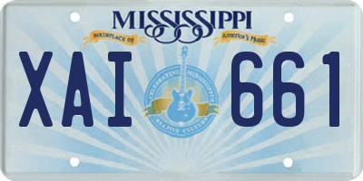 MS license plate XAI661