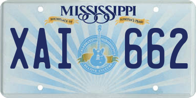 MS license plate XAI662
