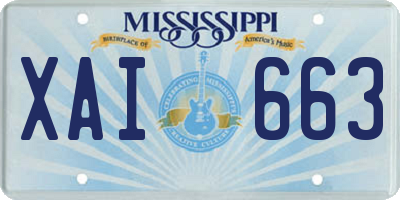 MS license plate XAI663