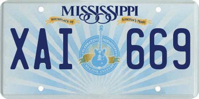MS license plate XAI669