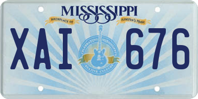MS license plate XAI676