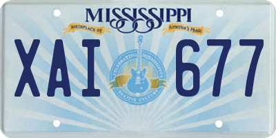 MS license plate XAI677