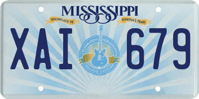 MS license plate XAI679