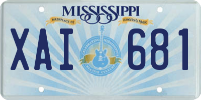 MS license plate XAI681