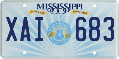MS license plate XAI683