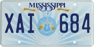 MS license plate XAI684