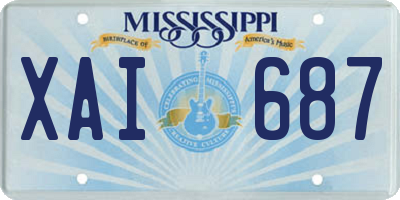 MS license plate XAI687