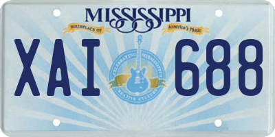 MS license plate XAI688
