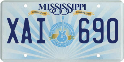 MS license plate XAI690