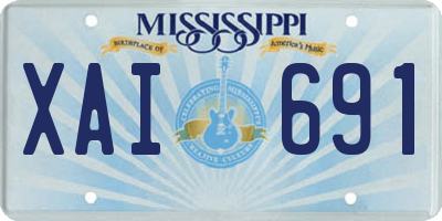 MS license plate XAI691