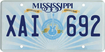 MS license plate XAI692